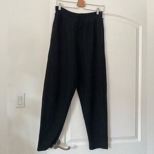 Wool Black Drawstring Pants